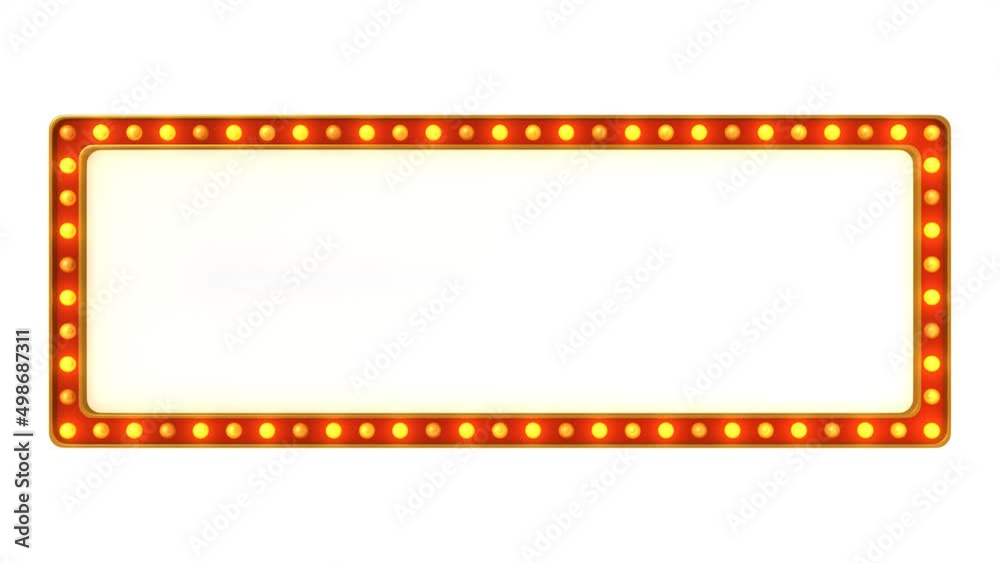 Red marquee light board sign retro on white background. 3d rendering Red marquee light board sign retro on white background. 3d rendering