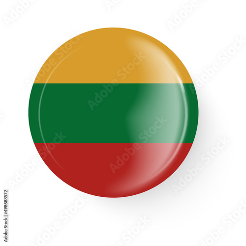Free Download Round flag of Lithuania. Pin button. Pin brooch icon, sticker. - GFXLoad