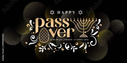 Happy Passover Day with gold colors background, applicable for website banner, corporate poster, business sign, social media posts, ads campaign, advertising agency, greeting cards, Instagram feeds