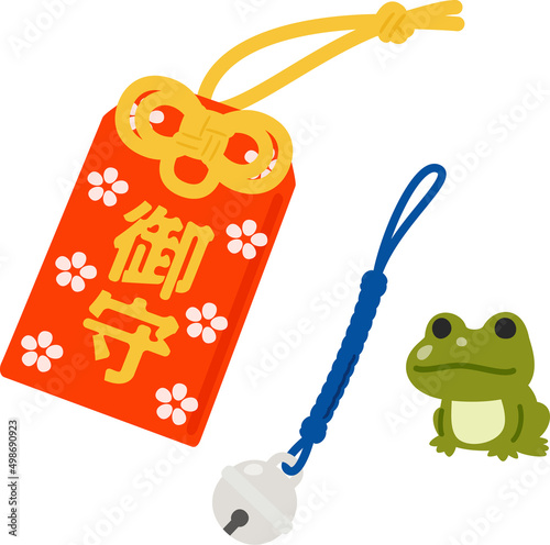 鈴の根付けやカエルのお守り