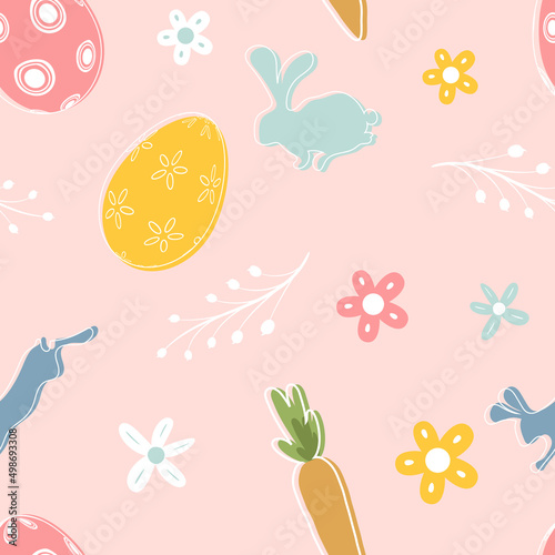 Cute seamless easter pattern background