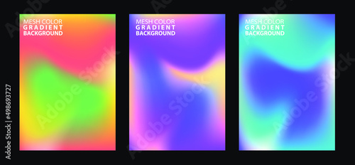 set of colorful banners with background,mesh color gradient background