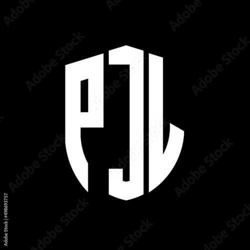 PJL letter logo design. PJL modern letter logo with black background. PJL creative  letter logo. simple and modern letter logo. vector logo modern alphabet font overlap style. Initial letters PJL  photo