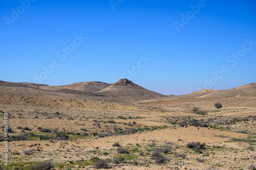Landscape in the Negev desert near Borot Lotz. Near the border with Egypt. photo