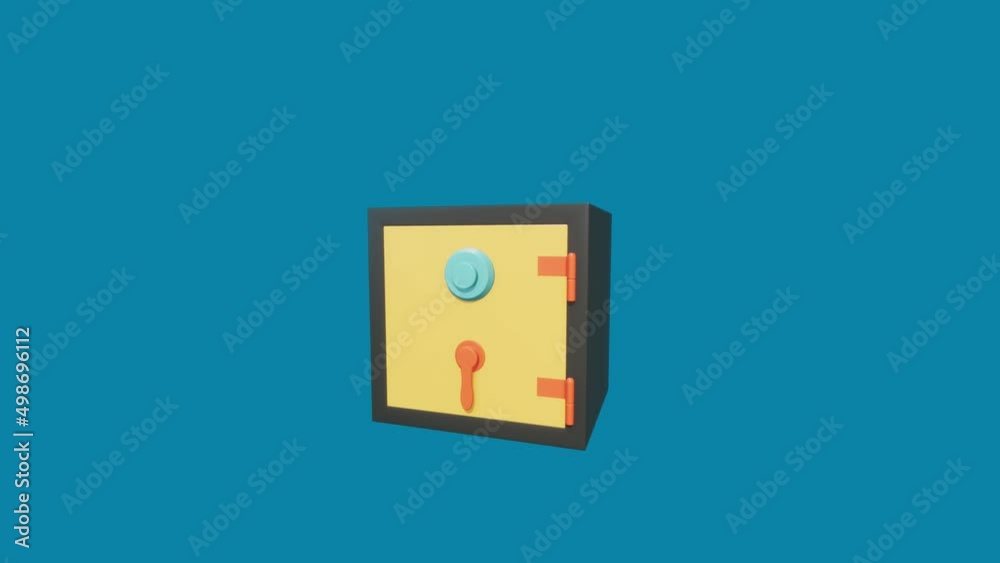 safe icon, secure locker business icon 3d motion graphics video safe icon, secure locker business icon 3d motion graphics video
