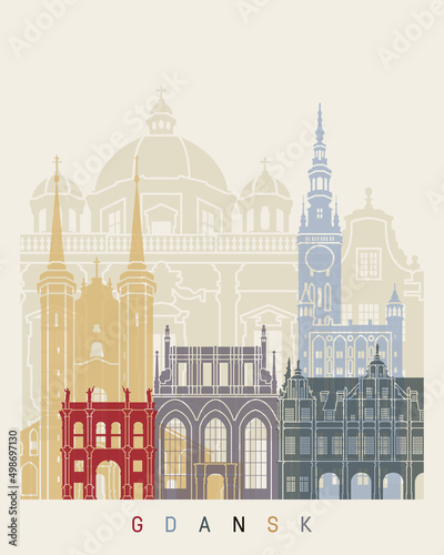 Gdansk skyline poster