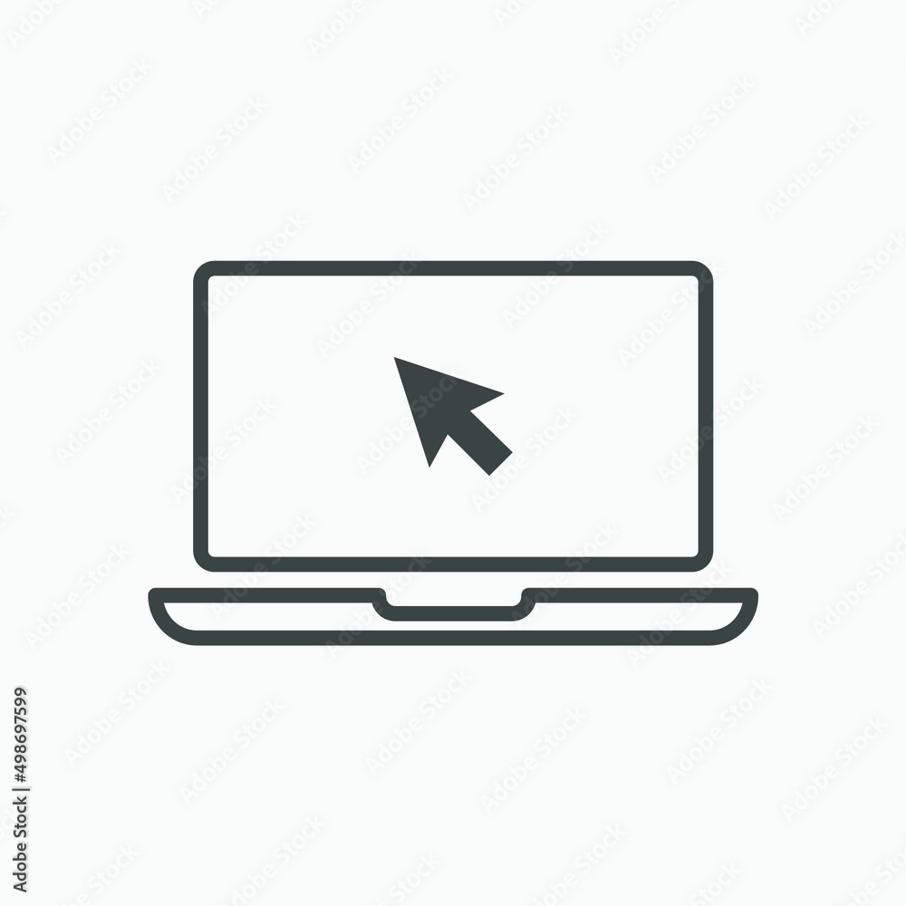 laptop computer monitor vector icon isolated. screen, display symbol laptop computer monitor vector icon isolated. screen, display symbol