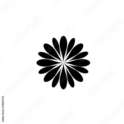 Flower vector icon. Blossom symbol. Flora sign. Decorative and ornamental bloom pattern logo. Isolated on white background.