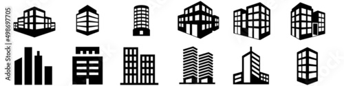 Building icon vector set. collection of Building and real estate city logo illustration.