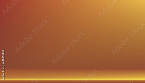 Studio room in Orange and Yellow Wall Background with shelf.Vector illustration 3D Empty backdrop shooting for products presentation on Summer holiday promotion or Sales Banner