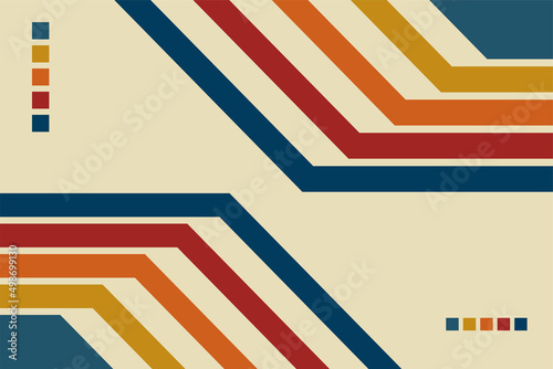 abstract stylish retro vintage era line frame illustration 1970 shapes vector style stripes background poster design graphic