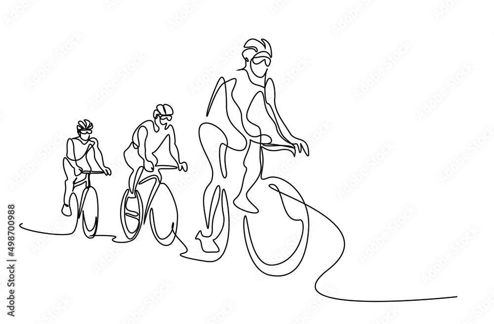 Obraz premium Cyclists compete in professional clothing and gear