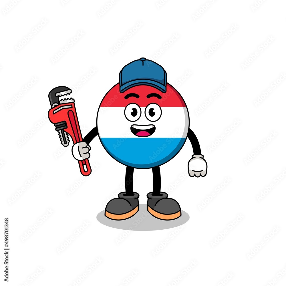 Fototapeta premium luxembourg illustration cartoon as a plumber