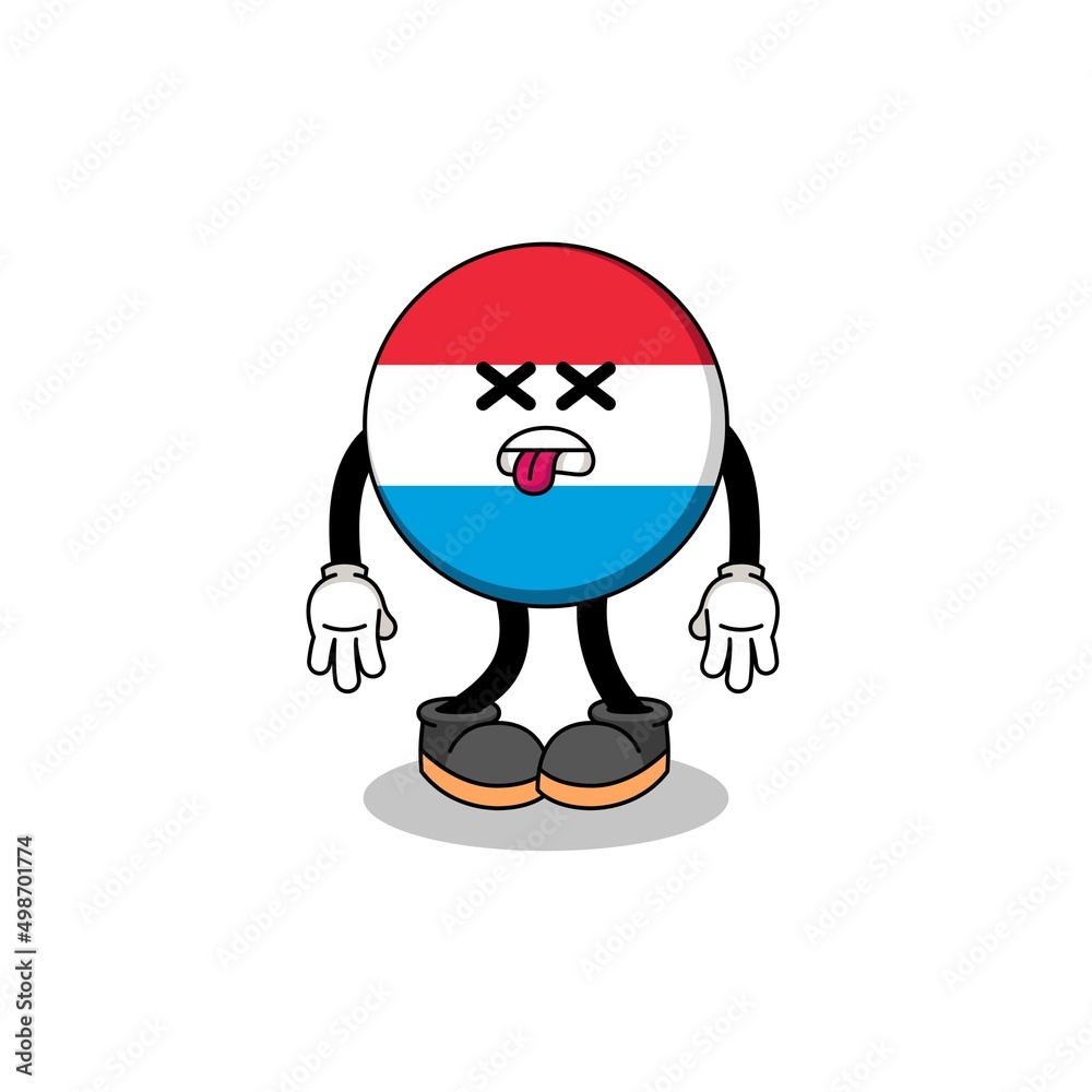 Fototapeta premium luxembourg mascot illustration is dead
