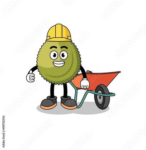 durian fruit cartoon as a contractor