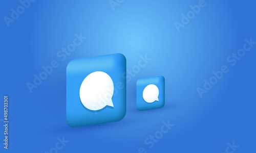 3d chat application logo background social media