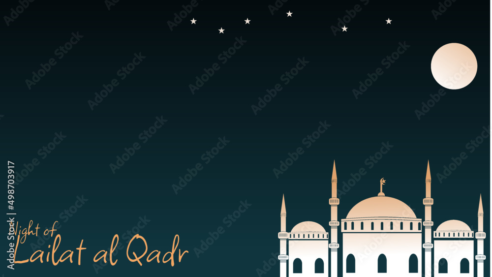 night view of the mosque and lailat al qadr