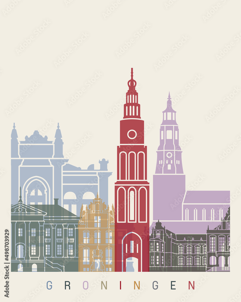 Groningen skyline poster