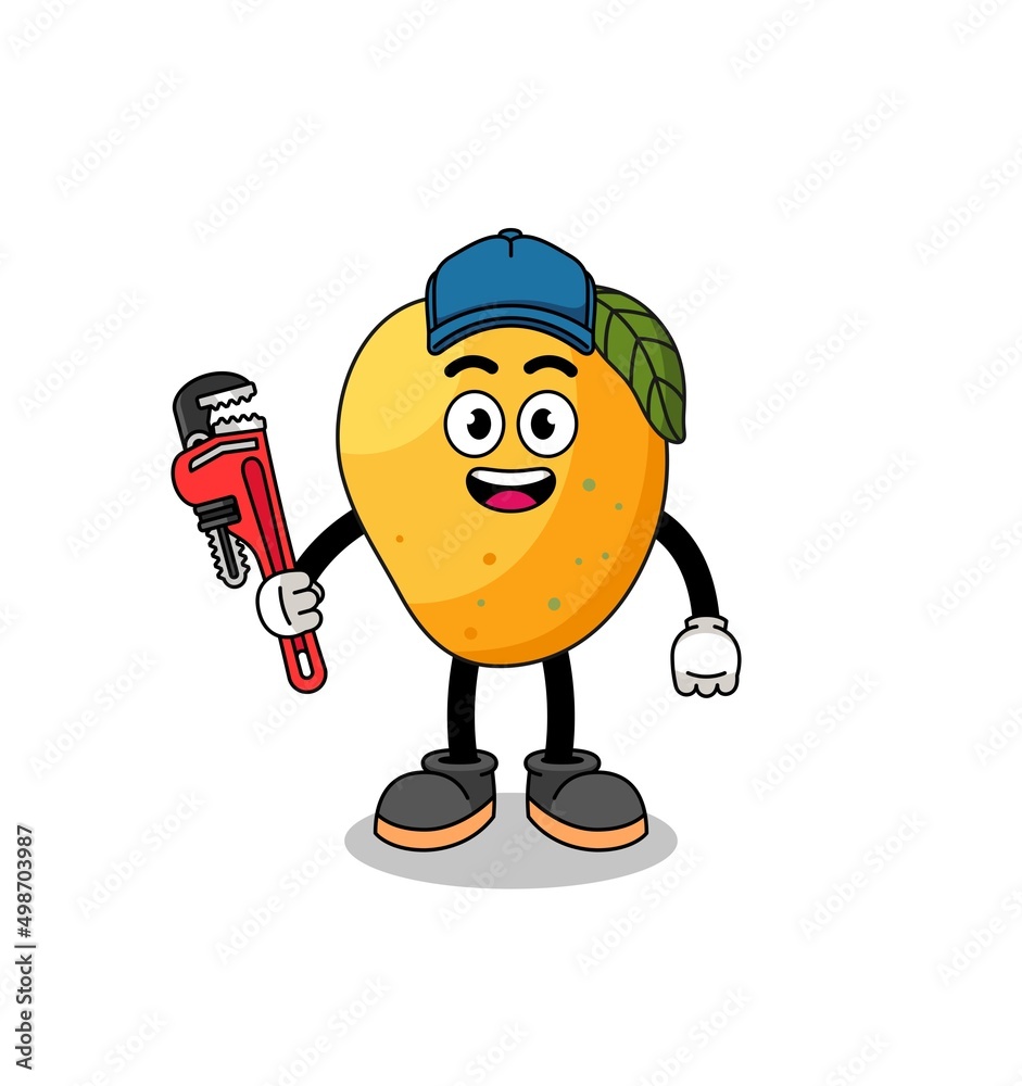 mango fruit illustration cartoon as a plumber mango fruit illustration cartoon as a plumber