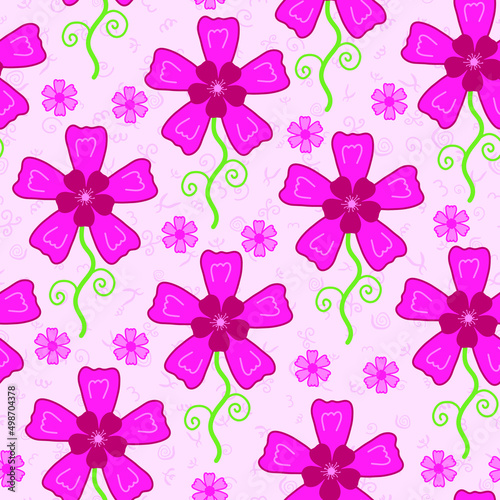New seamless pattern with flowers for design. Small colorful multicolor flowers. EPS, vector, illustration, light background.