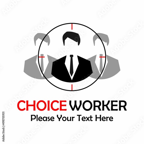 Choice worker logo template illustration