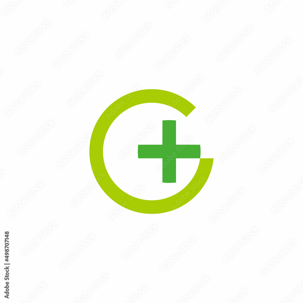 letter g geometric plus medical logo vector letter g geometric plus medical logo vector
