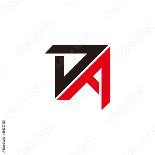 letters da simple triangle line clean geometric logo vector