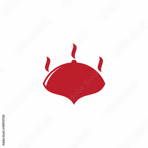 simple food cover smoke symbol logo vector