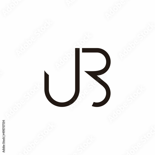 letter jr linked geometric loop line logo vector