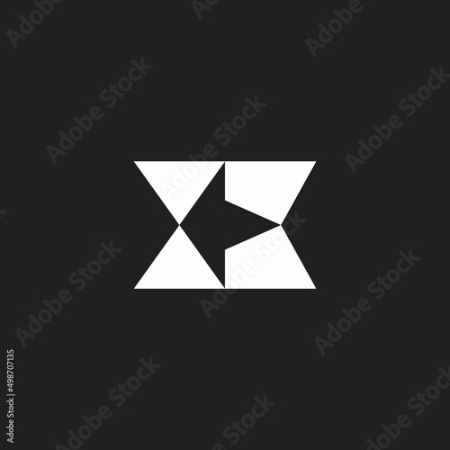 left arrow triangles simple geometric logo vector