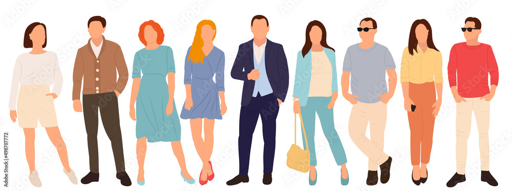 people flat design, isolated, vector