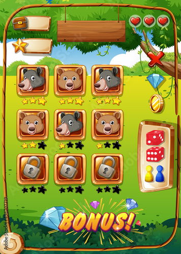 Game template with animal in background