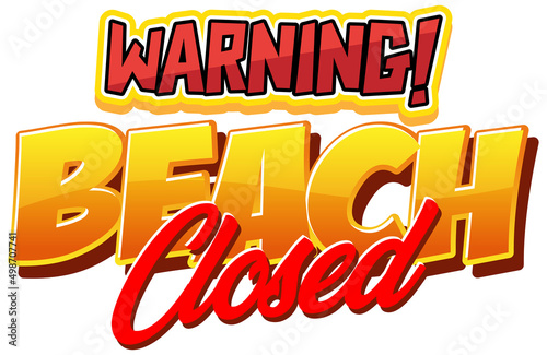 Font design for warning beach closed