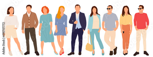 people flat design, isolated, vector