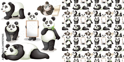 Cute animals cartoon seamless background