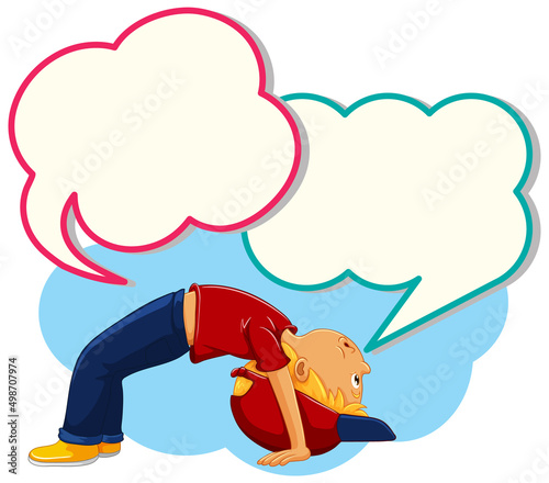 Speech bubble template with little boy