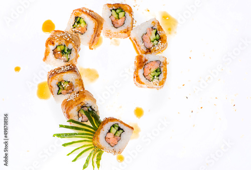Sushi over white background © smirart