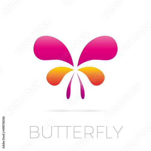 Abstract butterfly  Isolated vector pattern