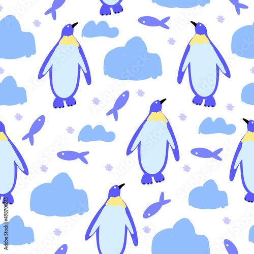Seamless pattern of cute pe...