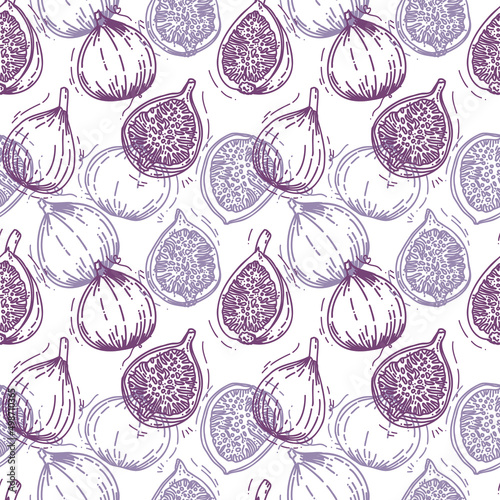 seamless pattern with fig fruits