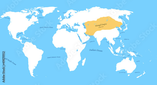 Map of Mongol Empire Genkhis Khan © mustafa