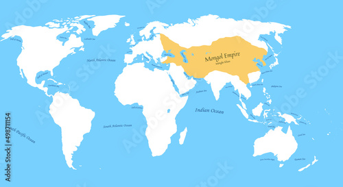 Map of Mongol Empire Möngke Khan © mustafa