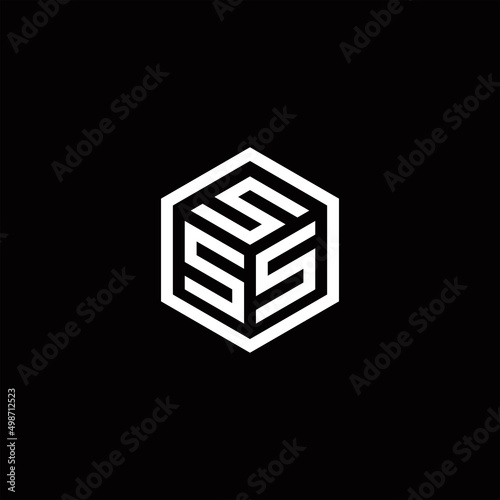 Initial letter SSS Hexagon monogram simple clean modern logo