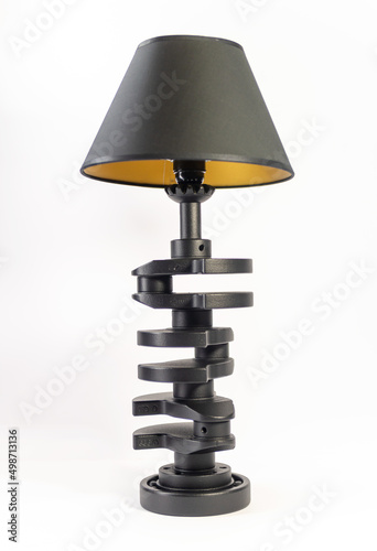 Obraz na płótnie Modern table lamp with small lampshade isolated from car parts w salonie