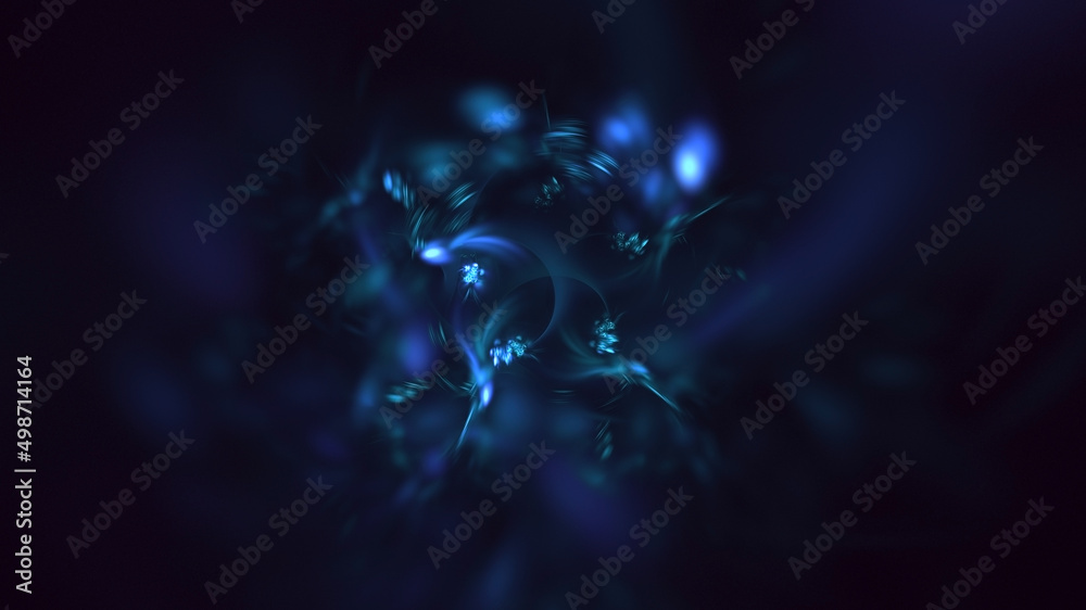 Obraz premium 3D rendering abstract multicolor technology fractal light background