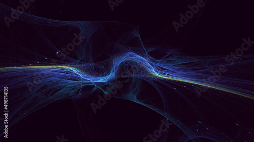 3D rendering abstract colorful fractal light background