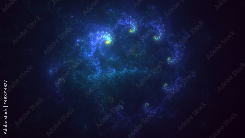 Fototapeta premium 3D rendering abstract multicolor technology fractal light background