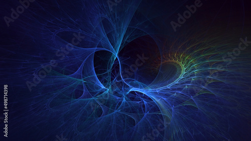 3D rendering abstract multicolor fractal light background