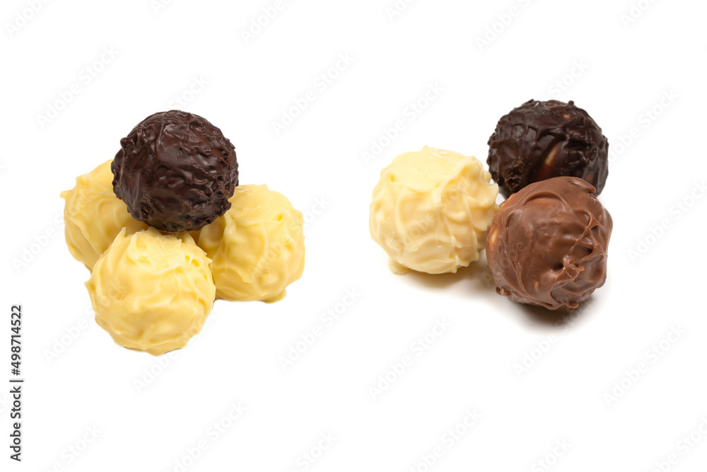 Chocolate truffle isolated on white background. Chocolate truffle isolated on white background.