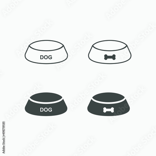dog bowl food icon vector symbol isolated set
